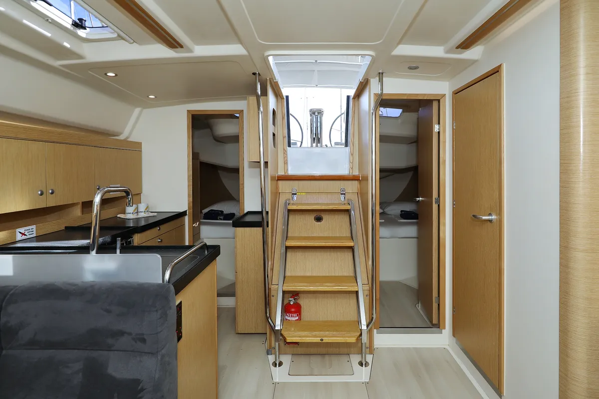 Salon of Tine, a Hanse 455 sailboat at Grad Biograd na Moru, Croatia