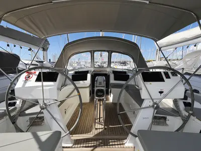Cockpit of Tine, a Hanse 455 sailboat at Grad Biograd na Moru, Croatia