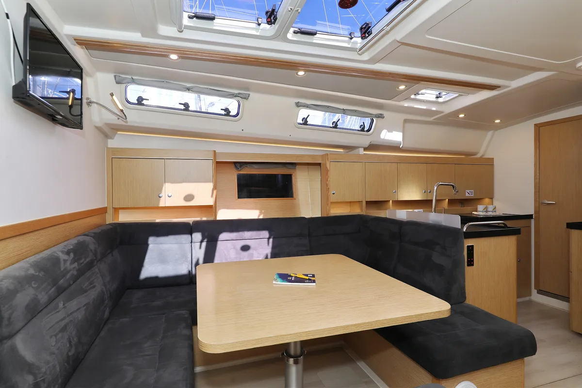 Salon of Tine, a Hanse 455 sailboat at Grad Biograd na Moru, Croatia