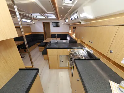 Galley of Tine, a Hanse 455 sailboat at Grad Biograd na Moru, Croatia