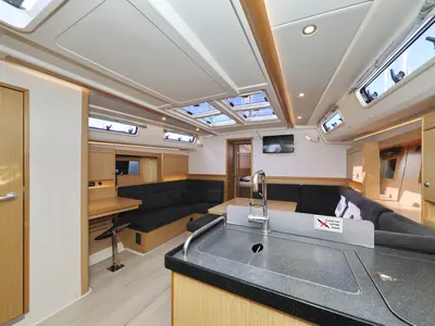 Salon of Tine, a Hanse 455 sailboat at Grad Biograd na Moru, Croatia