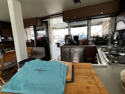 Galley of SAILUXE - Samoa, a Lagoon 52F catamaran at Capo d'Orlando, Italy