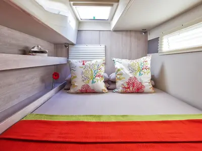 Cabin on Vision 3, a Leopard 40 catamaran at Uturoa, France