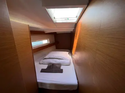 Cabin on Art Vandelay, a Jeanneau Sun Odyssey 440 sailboat at Marina, Croatia