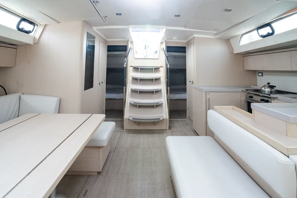Salon of Agape - Premium line, a Beneteau Oceanis 51.1 sailboat at Rosignano Solvay, Italy