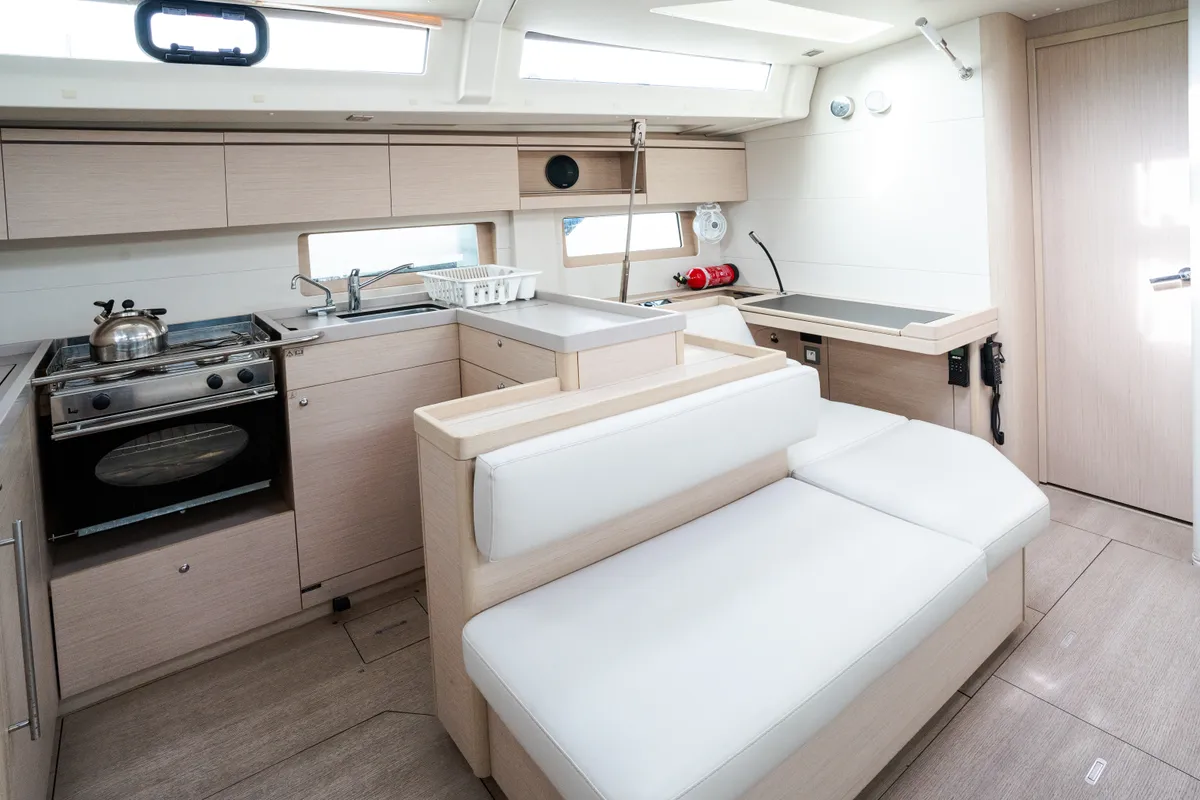 Galley of Agape - Premium line, a Beneteau Oceanis 51.1 sailboat at Rosignano Solvay, Italy
