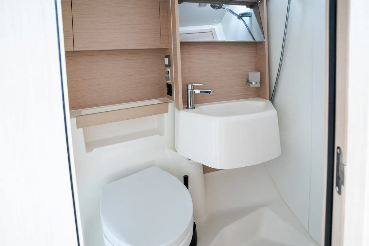 Head on Agape - Premium line, a Beneteau Oceanis 51.1 sailboat at Rosignano Solvay, Italy