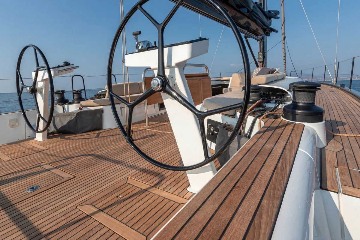 Premium +, a Beneteau First 53 sailboat at Ibiza, Spain