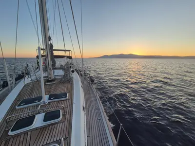 Deck of INTERMEZZO, a Beneteau 50 sailboat at Sithonia Municipal Unit, Greece