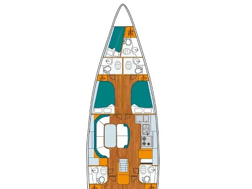 Galley of INTERMEZZO, a Beneteau 50 sailboat at Sithonia Municipal Unit, Greece