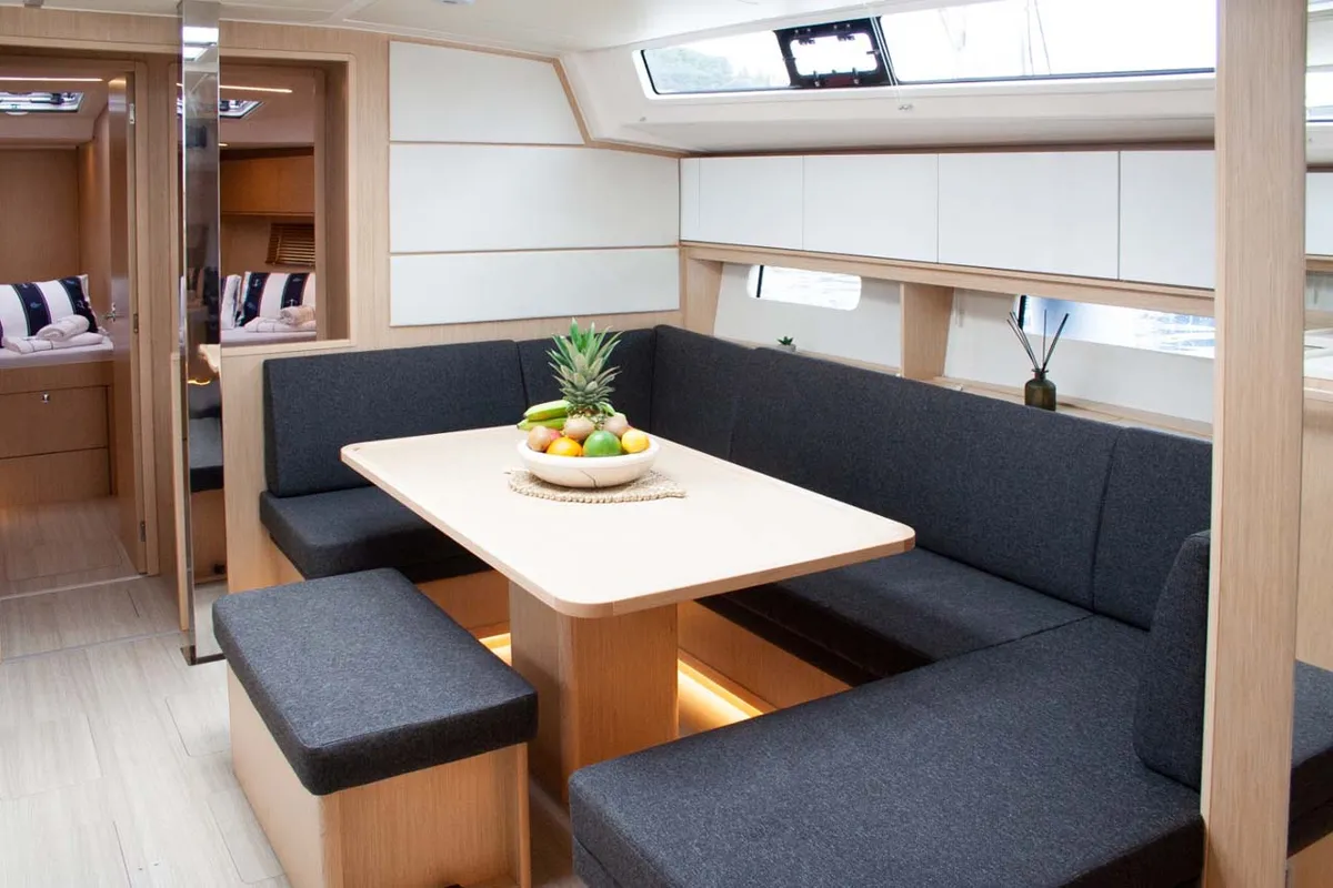 Salon of Nonica, a Bavaria C46 sailboat at Split, Croatia