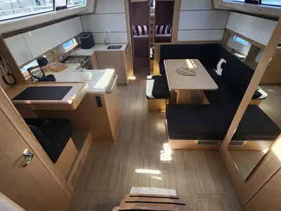 Salon of Nonica, a Bavaria C46 sailboat at Split, Croatia