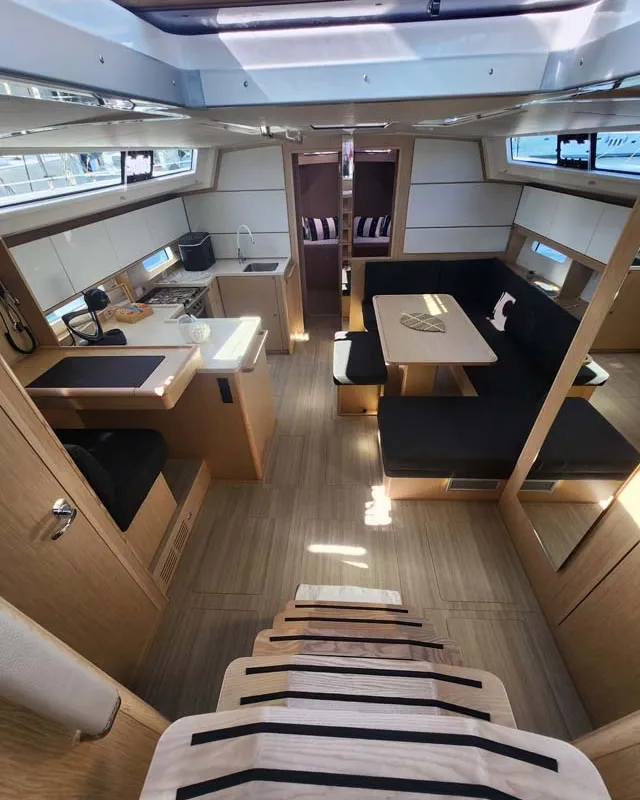 Salon of Nonica, a Bavaria C46 sailboat at Split, Croatia
