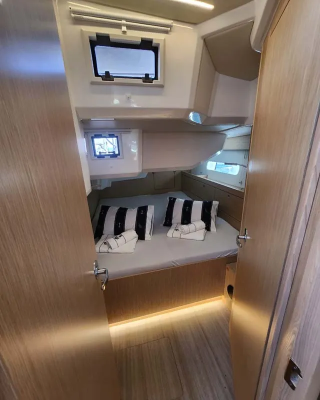Cabin on Nonica, a Bavaria C46 sailboat at Split, Croatia