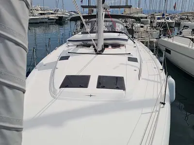 Deck of Nonica, a Bavaria C46 sailboat at Split, Croatia