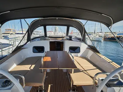 Enya, a Elan Impression 45.1 sailboat at Biograd na Moru, Croatia