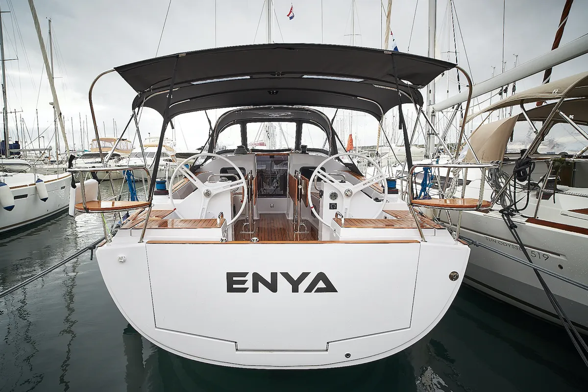 Enya, a Elan Impression 45.1 sailboat at Biograd na Moru, Croatia