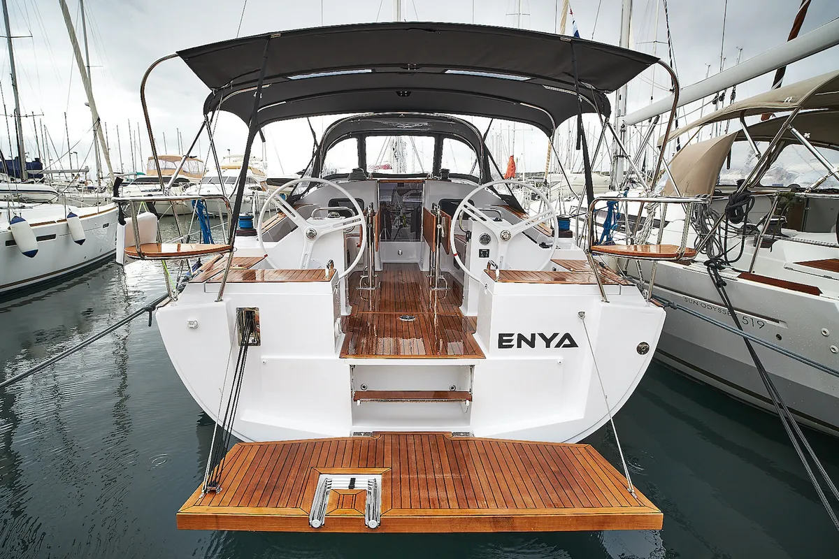 Enya, a Elan Impression 45.1 sailboat at Biograd na Moru, Croatia