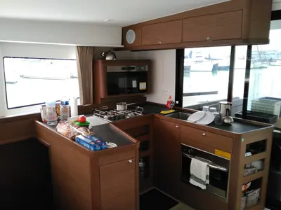 Galley of Estella, a Lagoon 42 catamaran at Alameda, United States