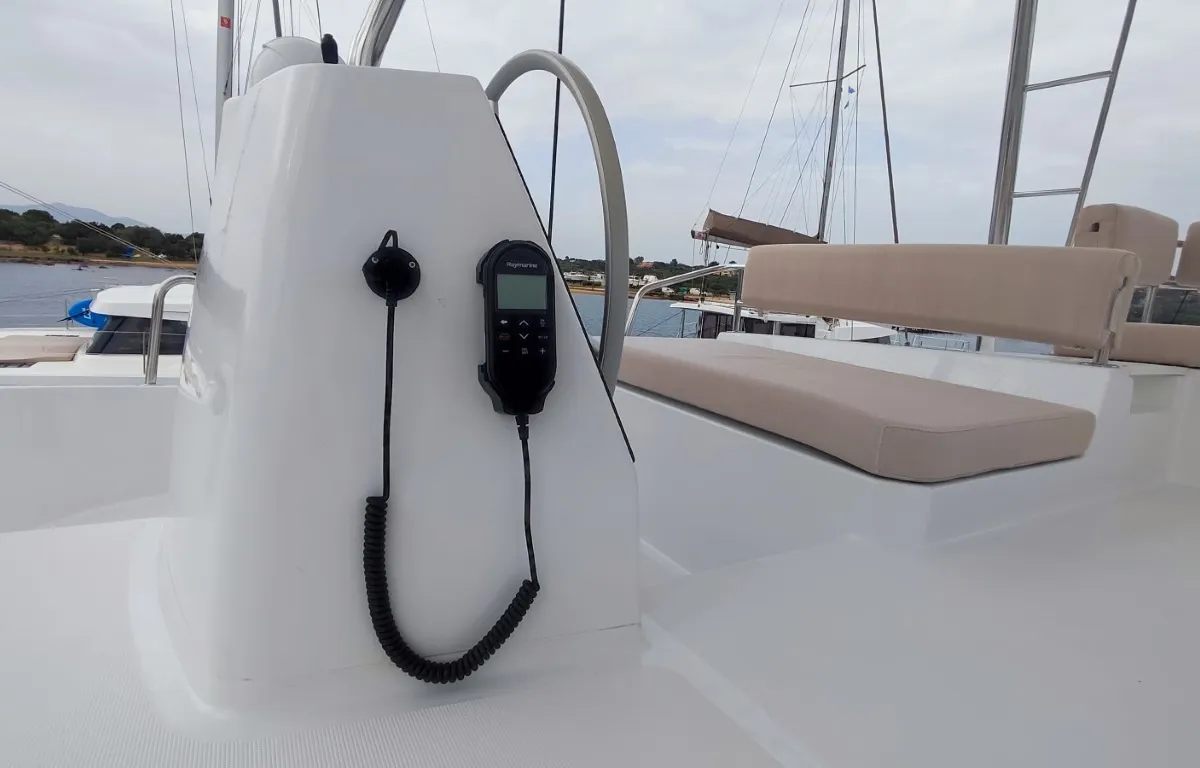 Physeter, a Bali 4.8 catamaran at Olbia, Italy