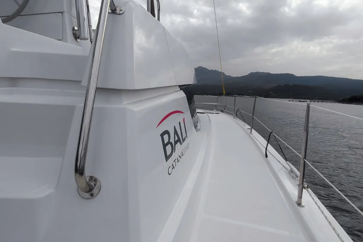 Physeter, a Bali 4.8 catamaran at Olbia, Italy