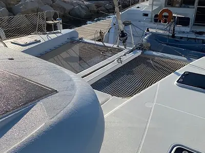 Salon of ESTEREL, a Lagoon 40 catamaran at La Favière, France