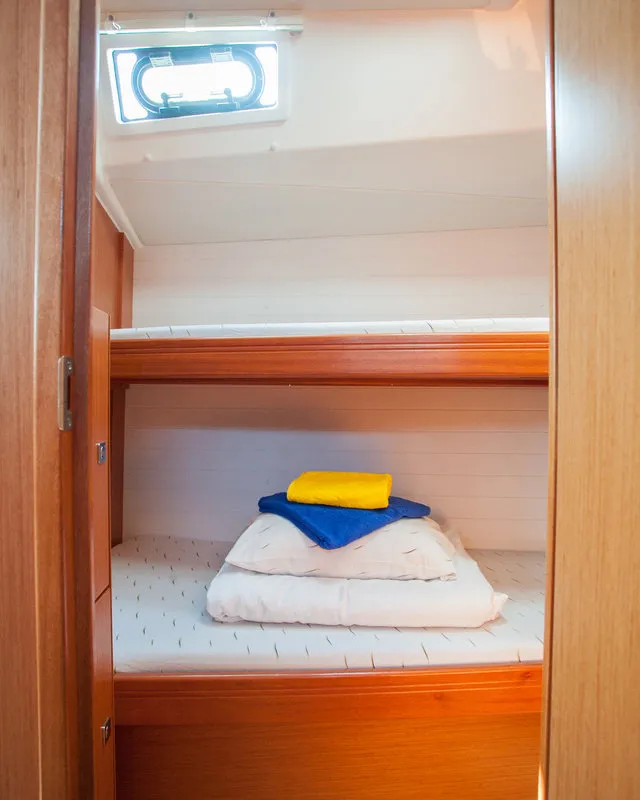 Cabin on Game Point, a Bavaria Cruiser 51 sailboat at Dubrovnik, Croatia