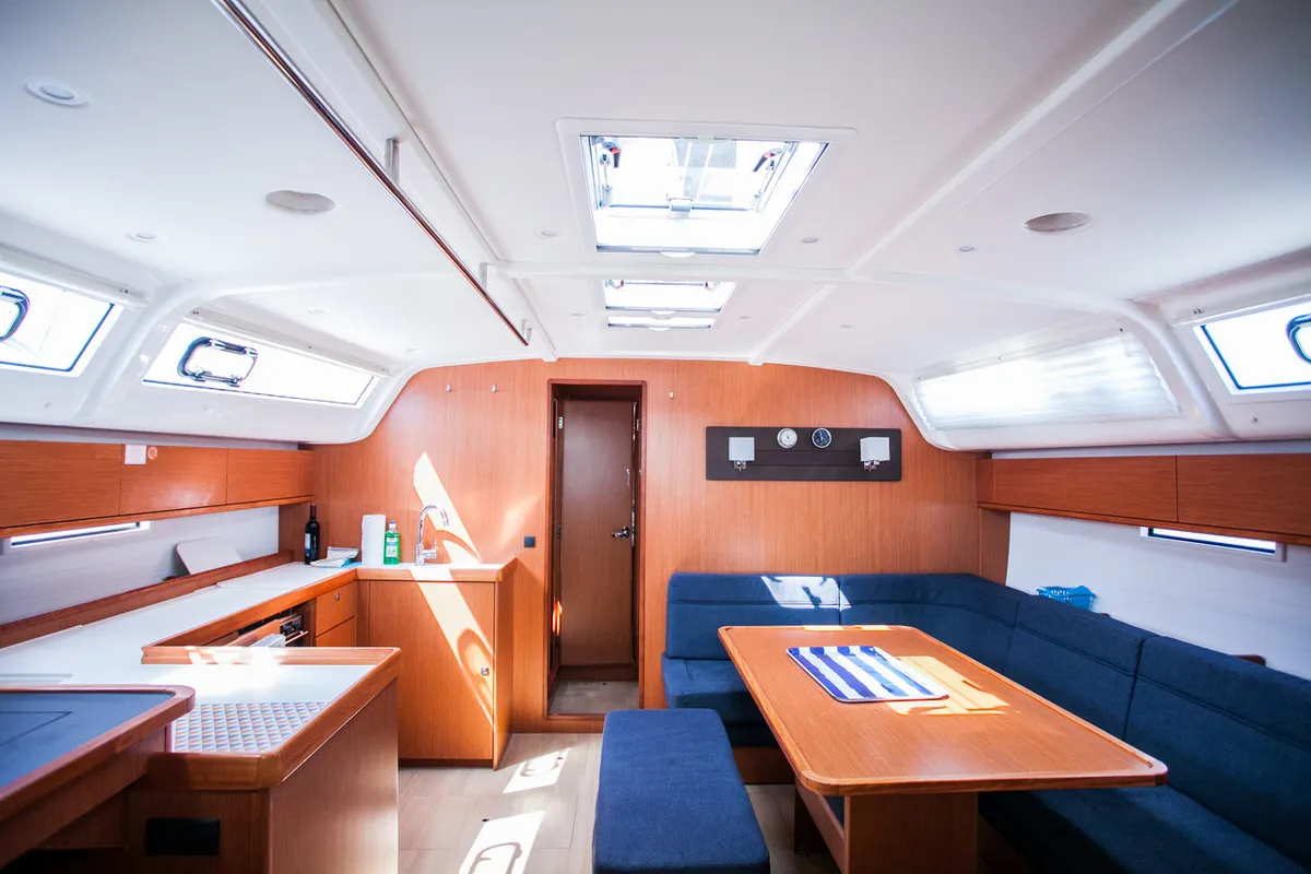 Salon of Game Point, a Bavaria Cruiser 51 sailboat at Dubrovnik, Croatia