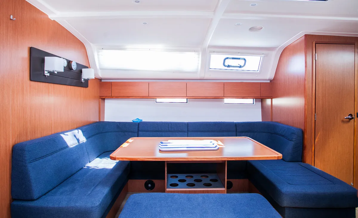 Salon of Game Point, a Bavaria Cruiser 51 sailboat at Dubrovnik, Croatia
