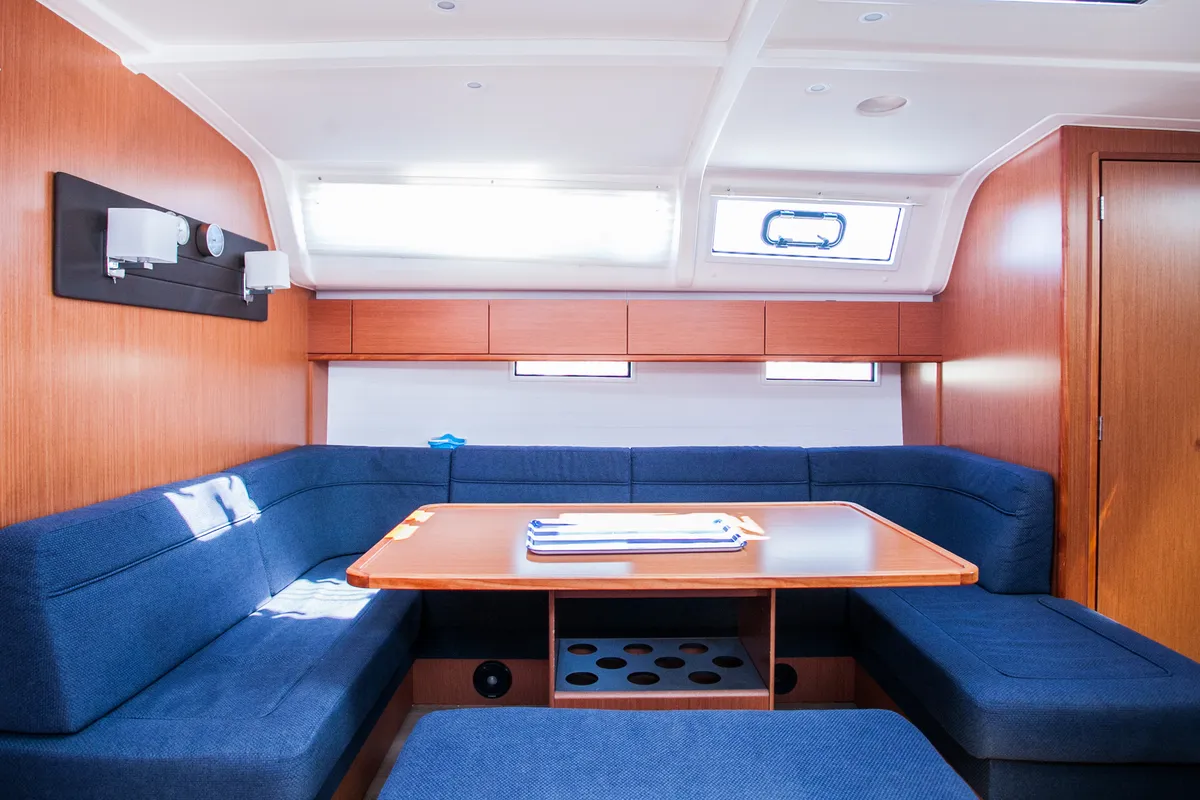 Salon of Game Point, a Bavaria Cruiser 51 sailboat at Dubrovnik, Croatia