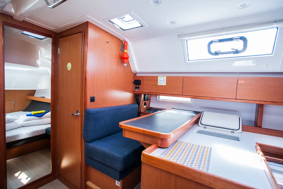 Salon of Game Point, a Bavaria Cruiser 51 sailboat at Dubrovnik, Croatia