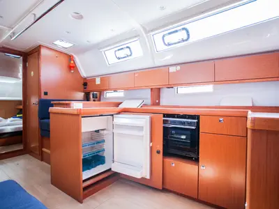 Galley of Game Point, a Bavaria Cruiser 51 sailboat at Dubrovnik, Croatia