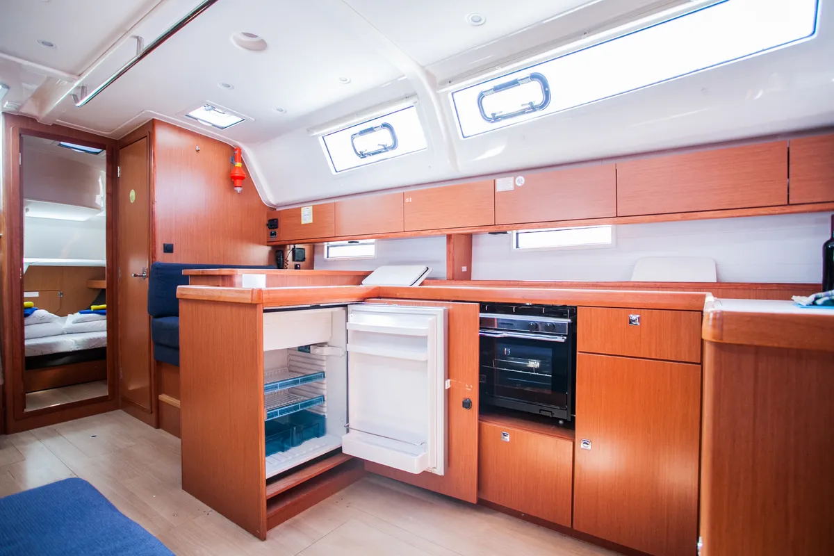 Galley of Game Point, a Bavaria Cruiser 51 sailboat at Dubrovnik, Croatia