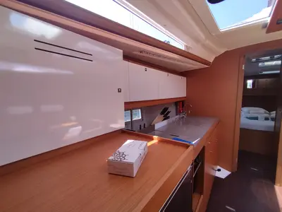 Galley of Yaya, a Dufour 390 sailboat at Olbia, Italy