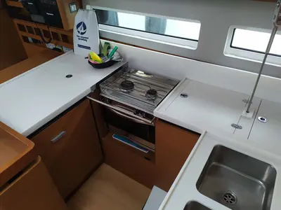 Galley of Uccelli, a Jeanneau Sun Odyssey 440 sailboat at Trogir, Croatia