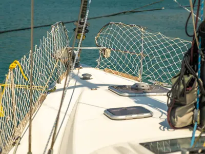 Deck of Premium, a Beneteau Oceanis 40 sailboat at Fethiye, Turkey