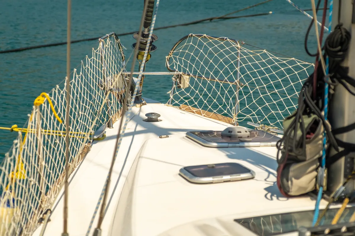 Deck of Premium, a Beneteau Oceanis 40 sailboat at Fethiye, Turkey