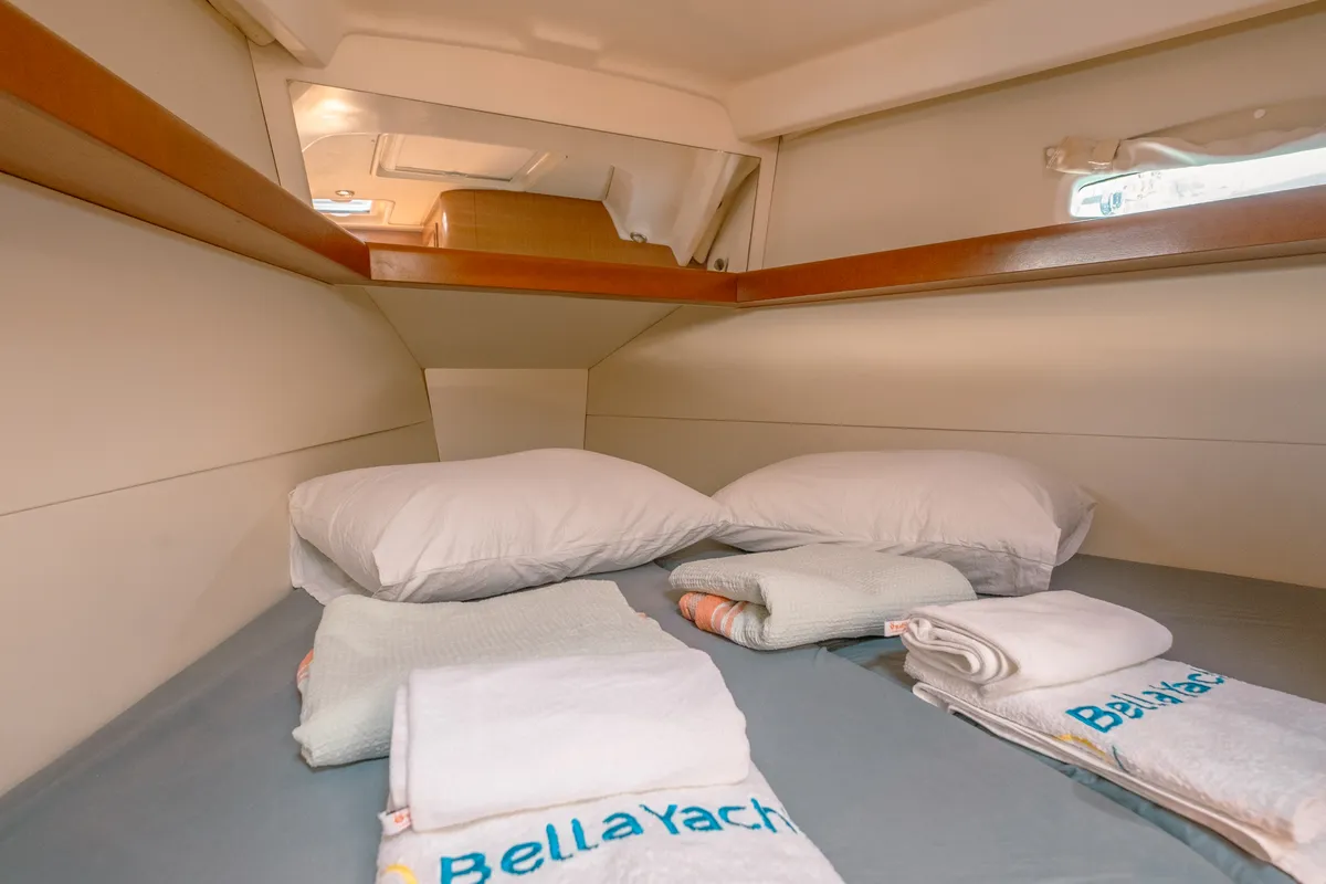 Cabin on Premium, a Beneteau Oceanis 40 sailboat at Fethiye, Turkey