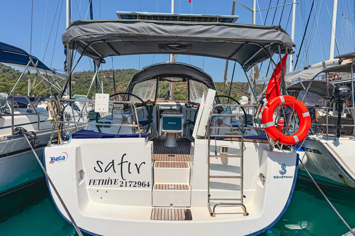 Exterior view of Premium, a Beneteau Oceanis 40 sailboat at Fethiye, Turkey
