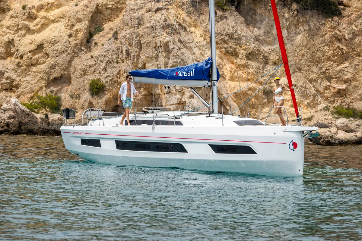 Exterior view of Sunsail 41.3 Premium, a Dufour 41 sailboat at Općina Marina, Croatia