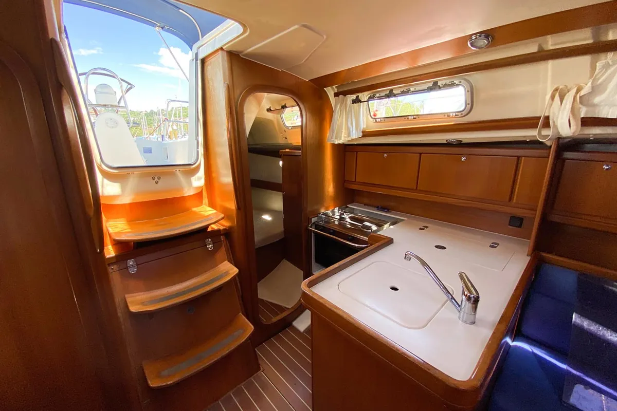 Galley of Rožmarinka, a Dufour 325 GL sailboat at Portorož / Portorose, Slovenia