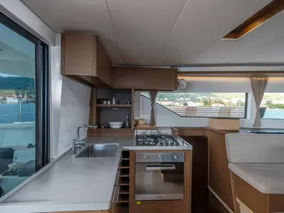 Galley of Katka, a Lagoon 50 catamaran at Kaštela, Croatia
