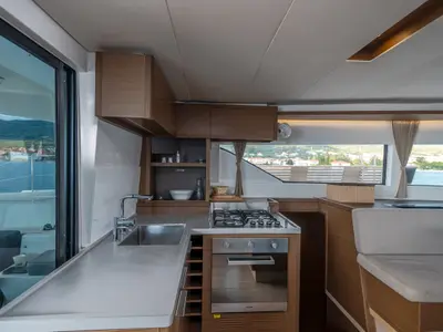 Galley of Katka, a Lagoon 50 catamaran at Grad Kaštela, Croatia