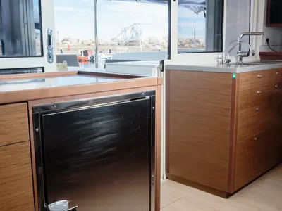 Galley of Didyme - Standard line, a Lagoon 450 catamaran at Olbia, Italy