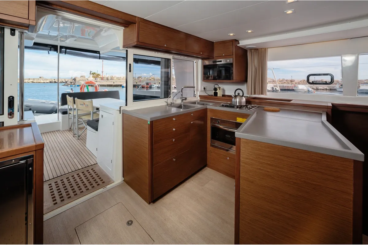 Galley of Didyme - Standard line, a Lagoon 450 catamaran at Olbia, Italy