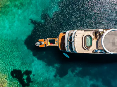 Deck of Bella, a Motoryacht motor yacht at Split, Croatia