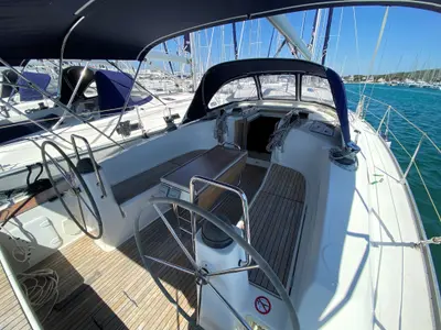 Cockpit of Morana, a Bavaria Cruiser 40 sailboat at Općina Sukošan, Croatia
