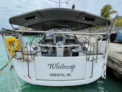 Deck of White Cap, a Jeanneau Sun Odyssey 440 sailboat at Road Town, British Virgin Islands