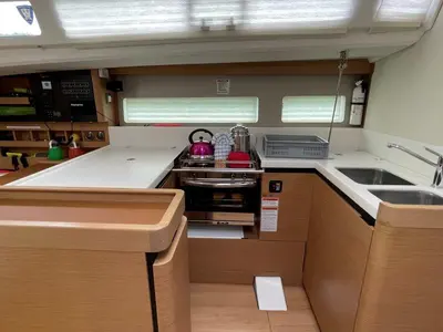 Galley of White Cap, a Jeanneau Sun Odyssey 440 sailboat at Road Town, British Virgin Islands