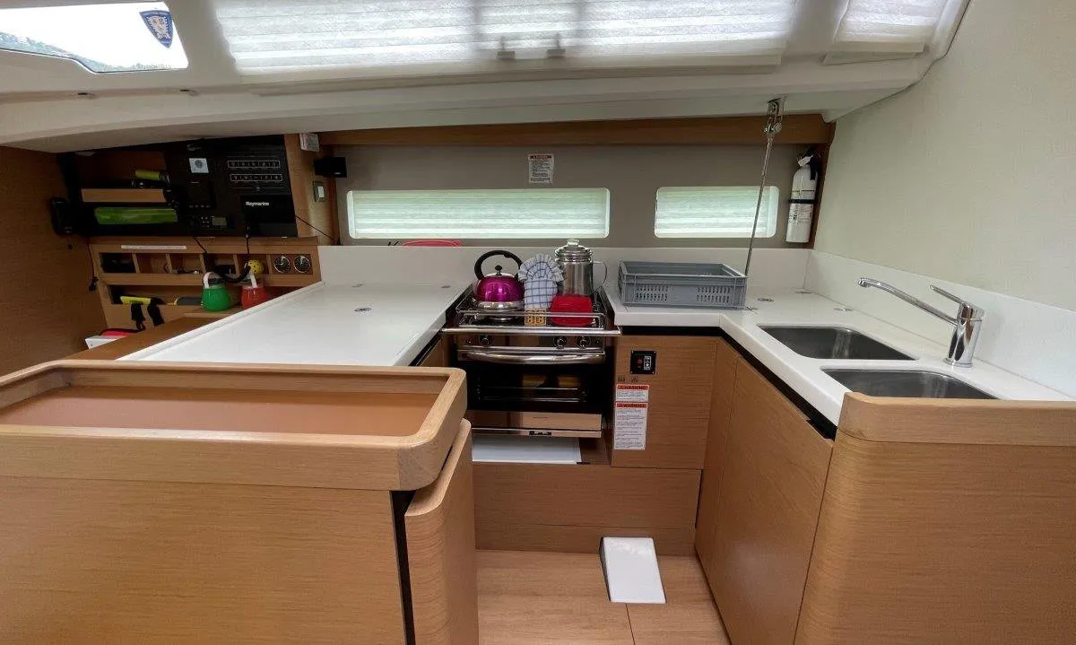 Galley of White Cap, a Jeanneau Sun Odyssey 440 sailboat at Road Town, British Virgin Islands